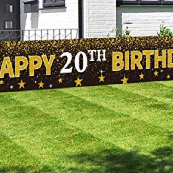 Happy 20th  bday banner - Picture 2 of 7